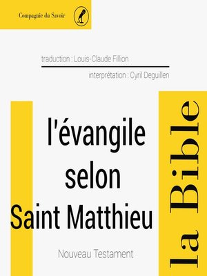 cover image of Évangile selon Saint Matthieu